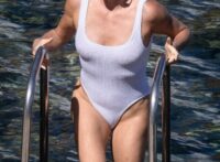 Charlize Theron See-Through Bathing Suit