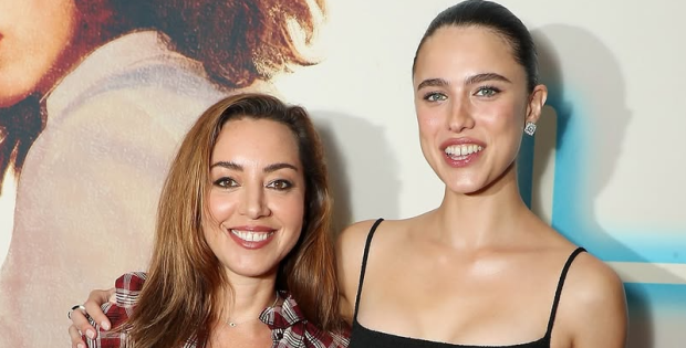 Aubrey Plaza and Margaret Qualley Nude Lesbian Sex Scene in "Honey Don't!"